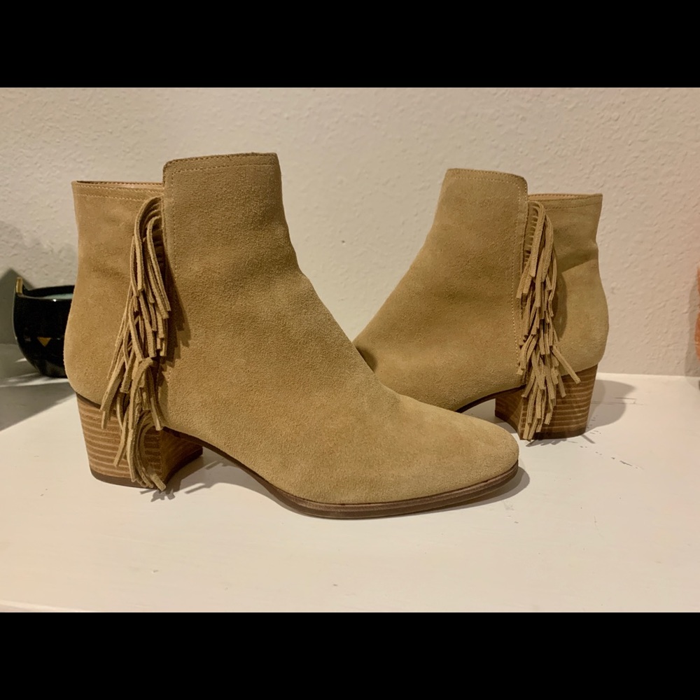 BANANA REPUBLIC | Suede Fringe Ankle Boots